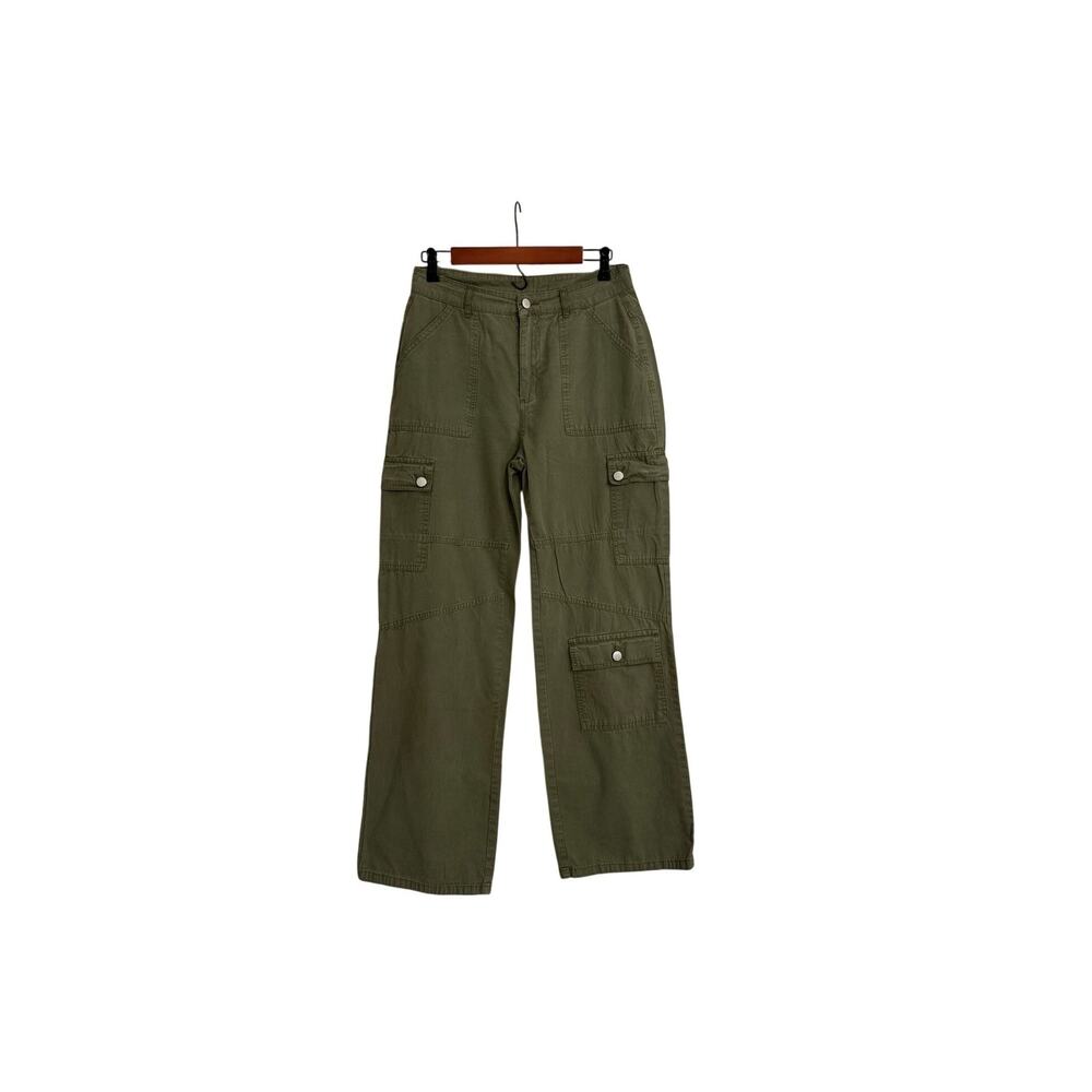 SHEIN Cargo Wide Leg Loose Utility Baggy Rugged Chore Army Green Pants Size 30
